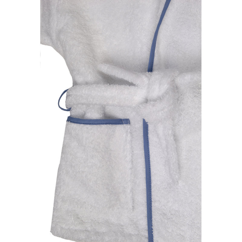 Gender Neutral Bathrobe with Pockets and Hood, Kids S, Blue