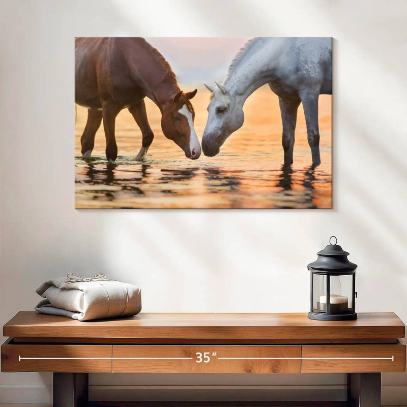 Brown And White Quarter Horse, 16" H x 24" W