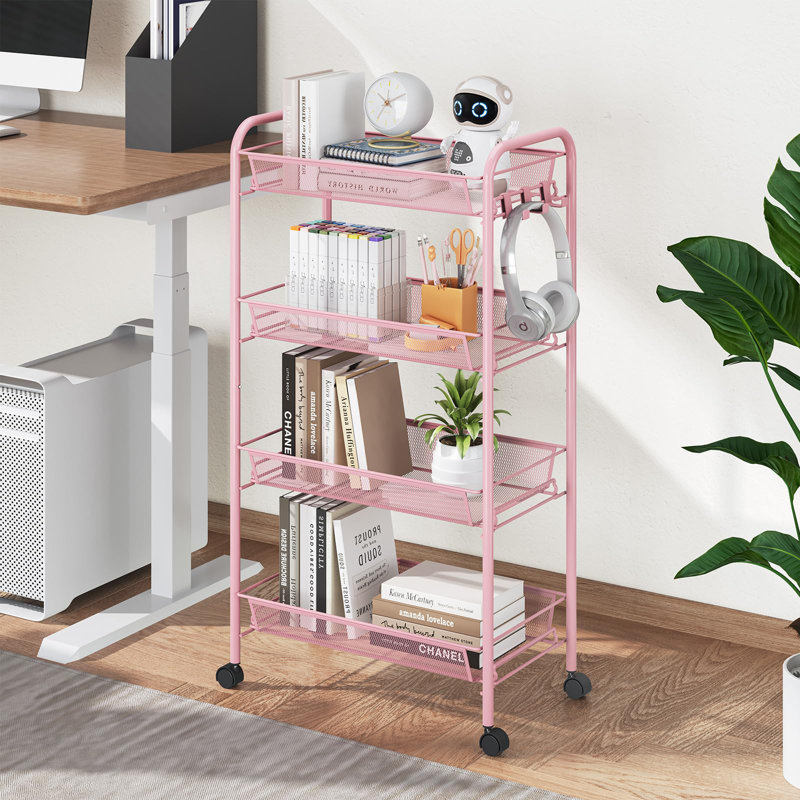 82.8cm H x 43.6cm W Utility Cart, Pink