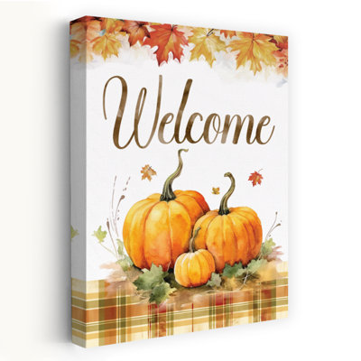 Welcome Fall - Art contemporain d'automne citrouilles décoratives