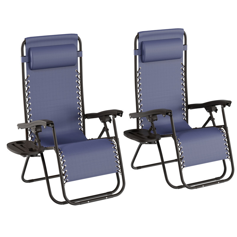 Folding Zero Gravity Chair, Navy Blue