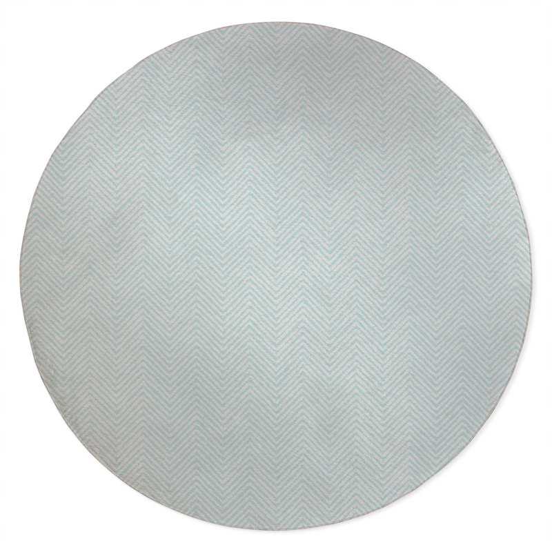 Chevron Groove Non-Slip Outdoor Rug, Round 5'