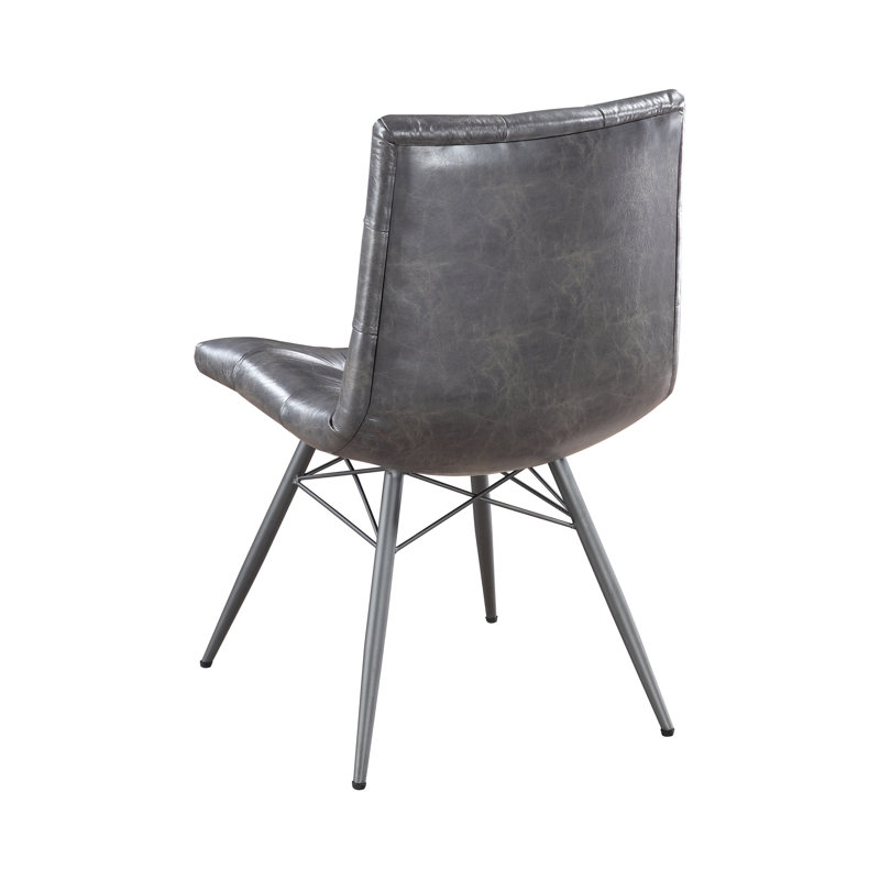 Chaise d’appoint rembourrée en gris anthracite Bayle