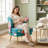 Lemley Floral Velvet Barrel Accent Chair With Lumbar Pillow - Mid Century Modern Upholstered Small Space Reading Chair With Gold Metal Legs For Living Room, Bedroom-1966262972-1966262971