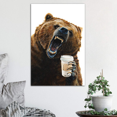 Grizzly Mornings by Holly Simental - Wrapped Canvas Print