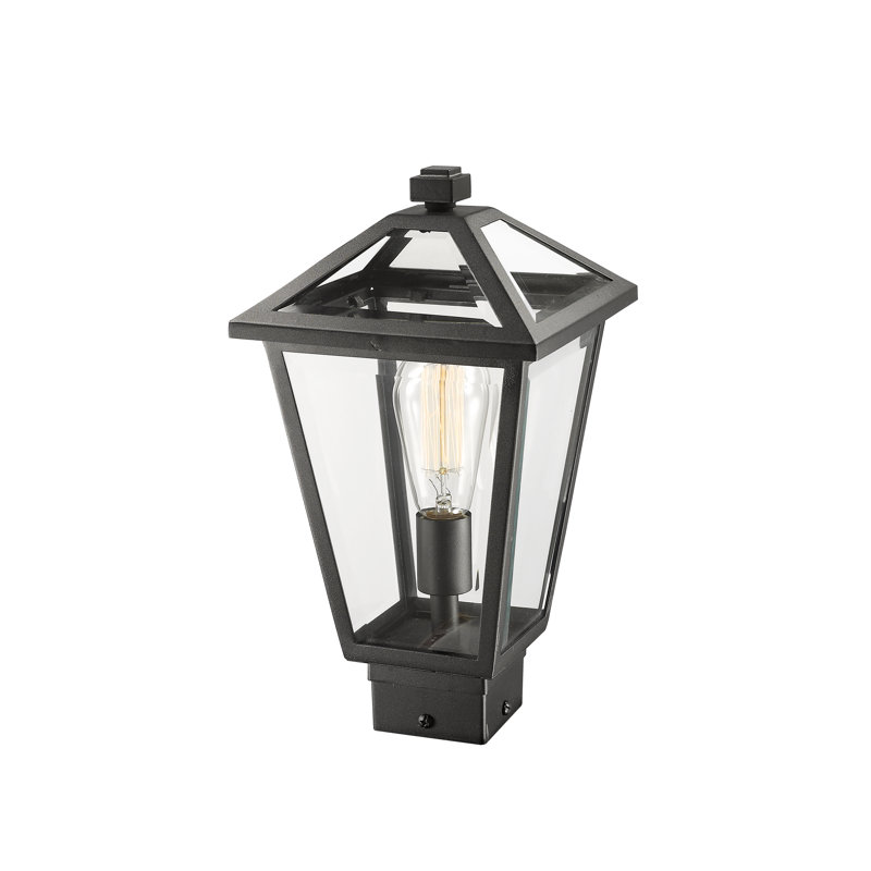 Anaye Pier Mount Light, Black, Beveled, 15" H x 8.25" W x 8.25" D