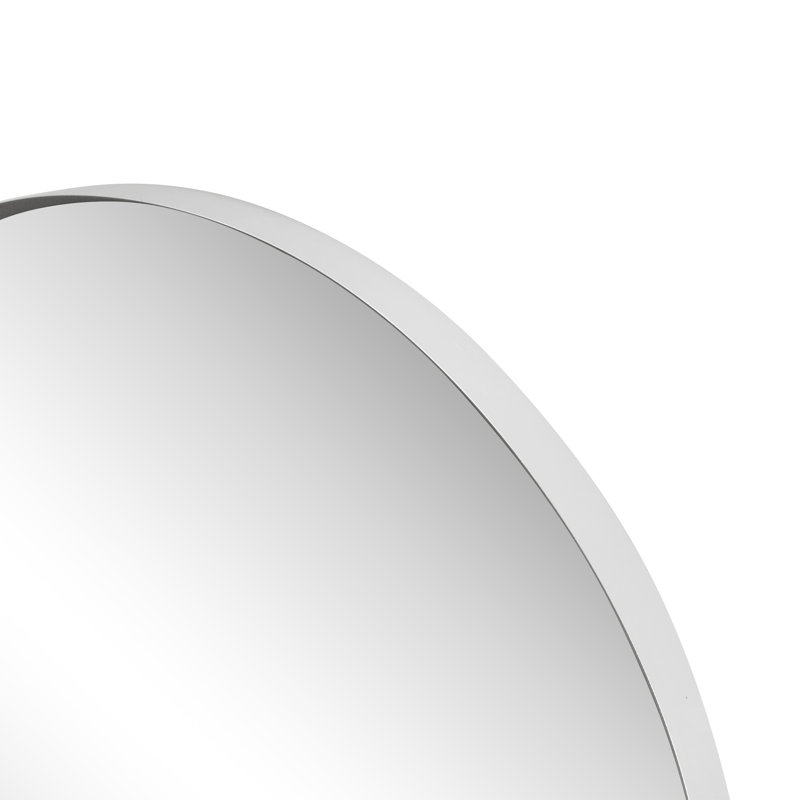 Elodie 28 in. W x 40 in. H Large Arched Aluminum Metal Framed Wall Mounted Bathroom Vanity Accent Mirror, Nickel, Nickel