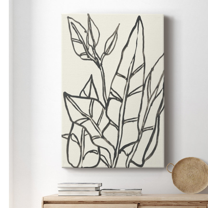 Contour tropical III - peinture sur toile tendue, H 18 po x l 12 po x P 1 po