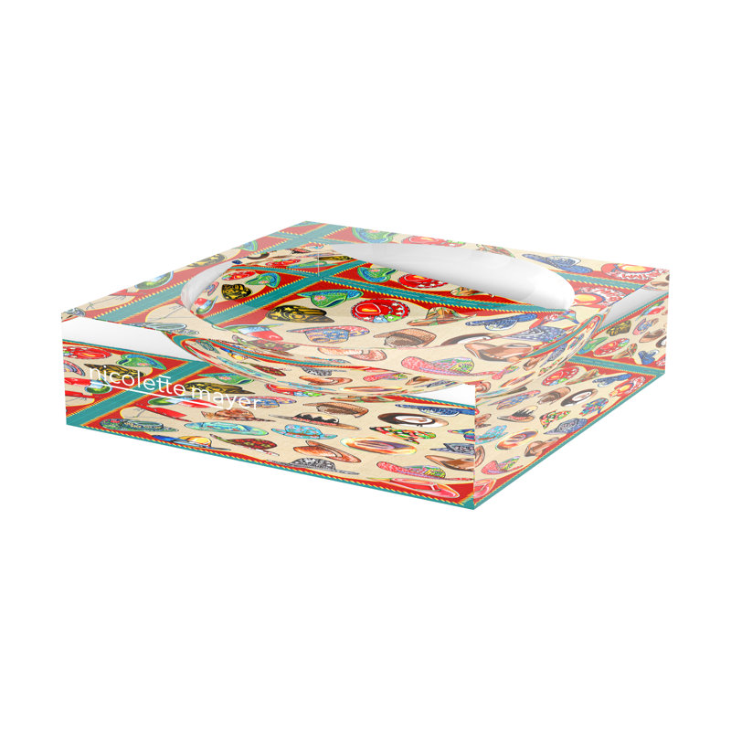 Gallon Hat XOXO Acrylic Decorative Tray, 6"W x 6"D x 2"H