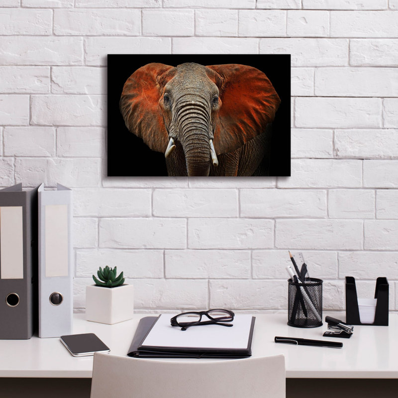 «Fire Elephant» par Epic Portfolio, art mural sur toile, H 12 po x l 18 po x P 0,75 po