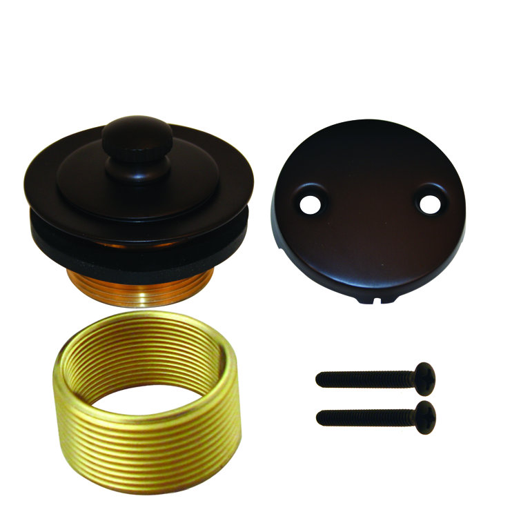 Twist & Close Bathtub Drain Trim with 2-Hole Faceplate and Adapter Bushing