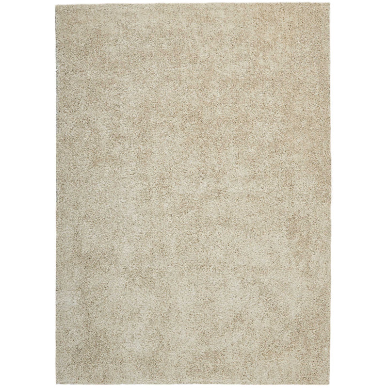 Tapis ivoire à poils longs Sinechra, Rectangle 7 pi 6 po x 9 pi 6 po