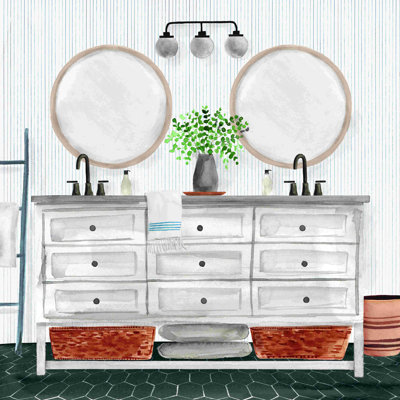 Farmhouse Bathroom - Impression sur toile tendue
