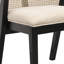 Chaise de salle à manger Cayli de style néoclassique moderne en rotin avec dossier incurvé et structure en hévéa massif-135068440-135068441