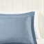 Édredon bleu marine + bleu avec duvet synthétique et bordures réversibles