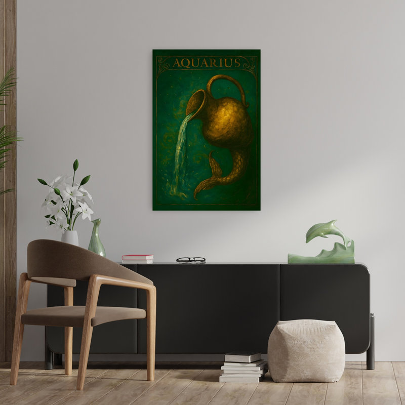 Aquarius Water Bearer Ethereal Mystical Abstract Landscape Nature Wall Art Print 1 Piece Wrapped Canvas Wall Art