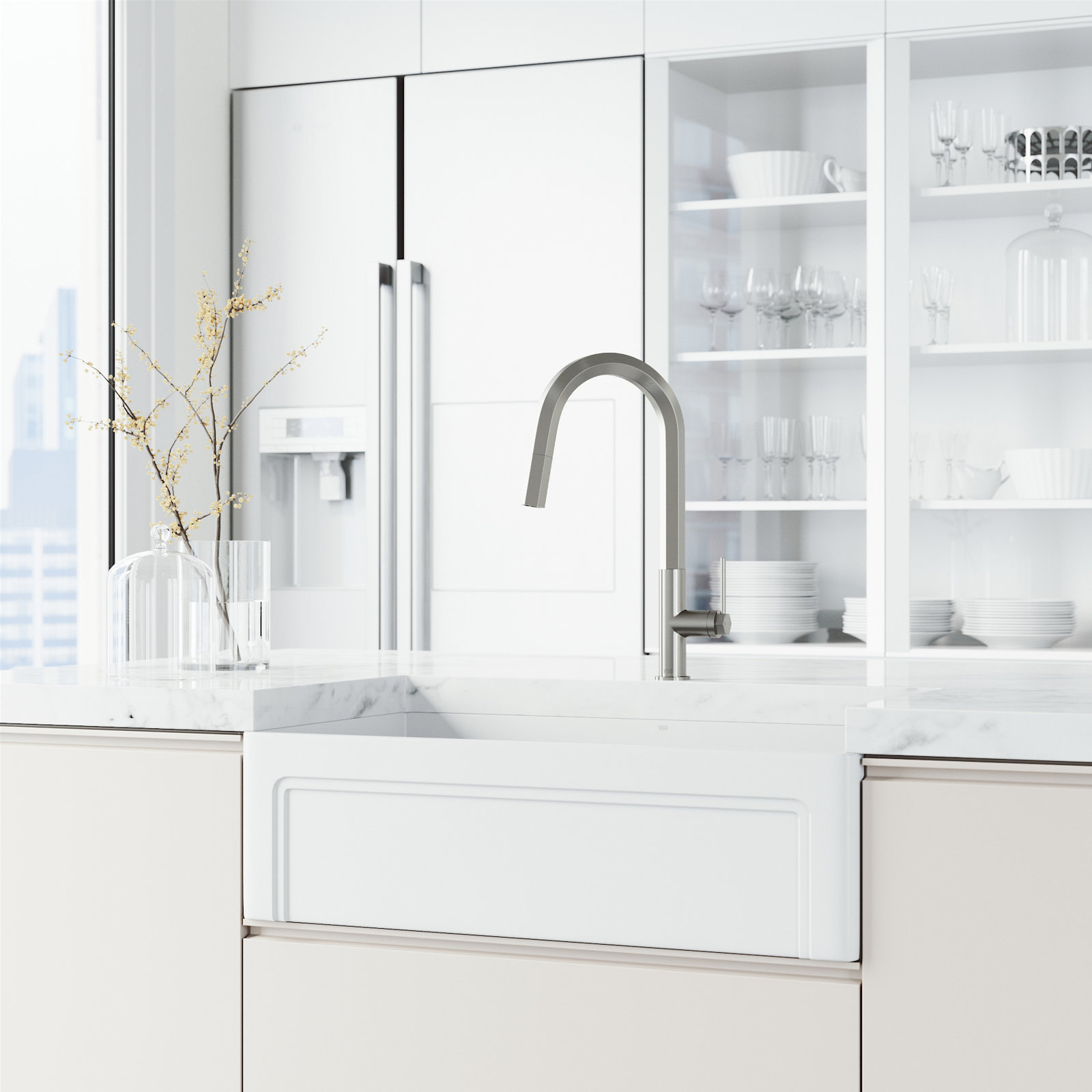 Hart 18" H 1-handle Pull-Down Kitchen Faucet, Stainless Steel