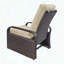 Méridienne inclinable automatique en osier avec coussin épais, structure en aluminium