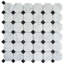 Polished 1" x 6" Marble Octagon and Dot Mosaic Wall & Floor Tile