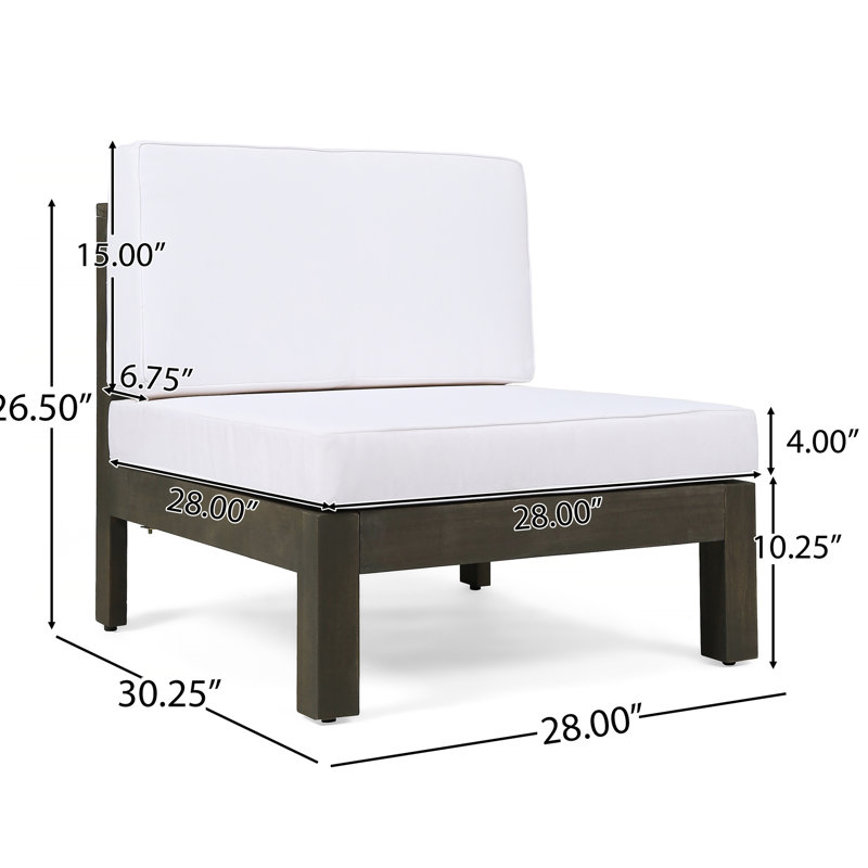 Wood Armless Seat, White Hue, 28.74 In. Depth X 30.93 Width 26.04 Height, 29.44 Lb Balcony Chair, Tall Wide Deep,