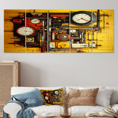 The Mystery Of Time - Abstract Collages Wall Art Decor Set 5 Piece