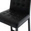 Chaise de bar moderne en polyuréthane noir avec pieds en métal, siège confortable, idéal pour le café, chaise à 2 pieds, restaurant et bar à éponge épaisse