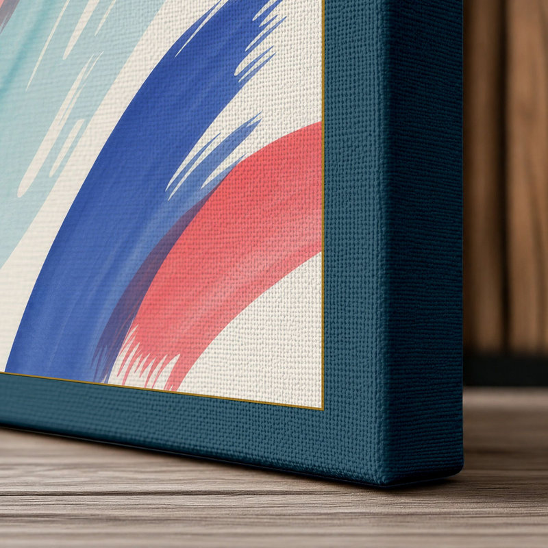 Flowing Gestures Abstract - Wrapped Canvas, 30x20 - 76.2 x 50.8 cm, Teal Border