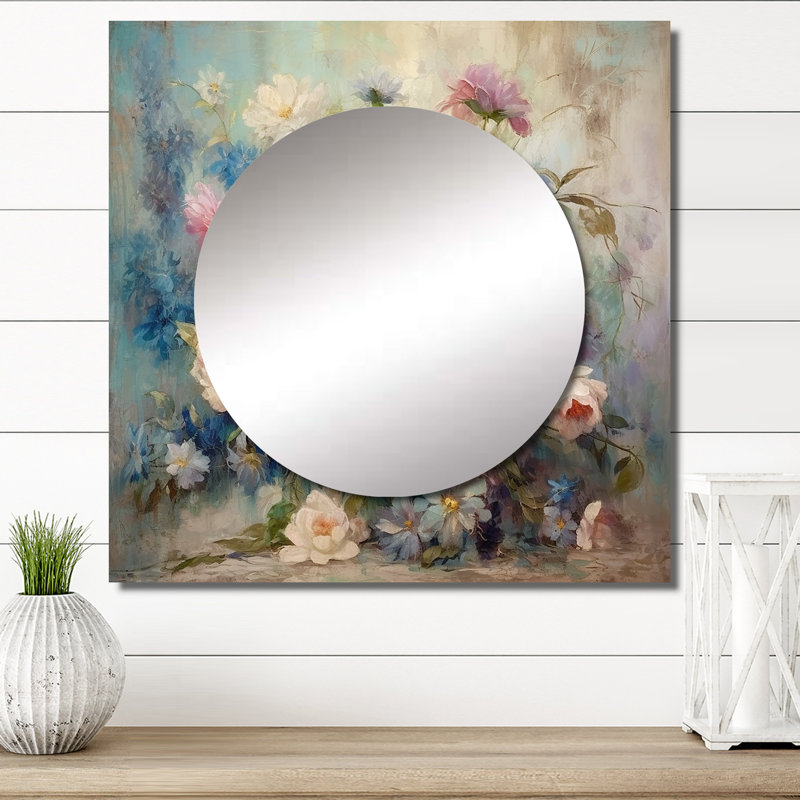 Morenike - Miroir carré Wildflowers, 29 po x 29 po