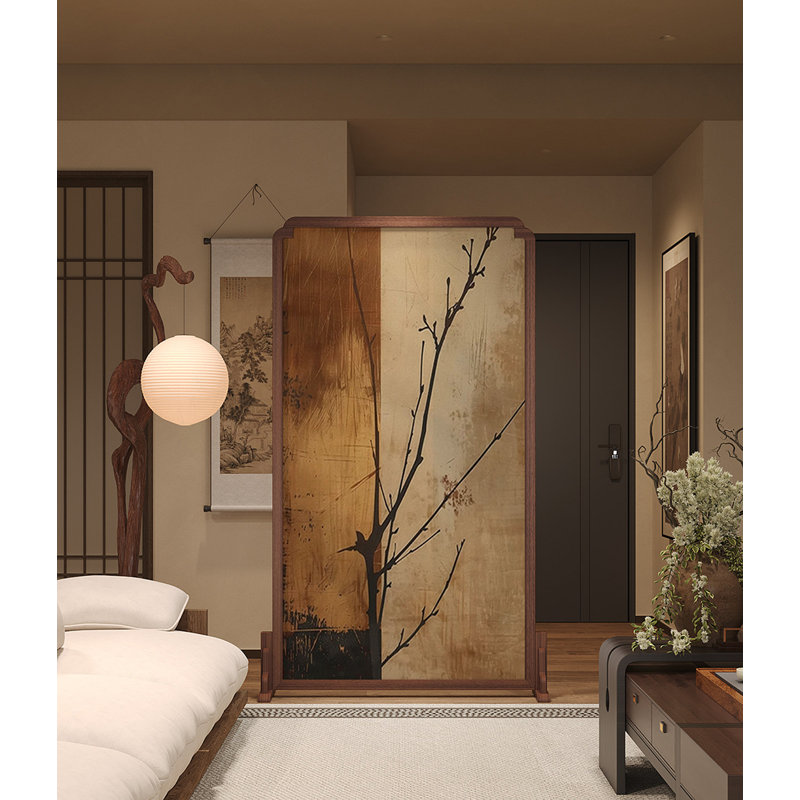 Paravent en épinette de style médiéval, H 70,87 po x l 47,24 po x P 1,97 po