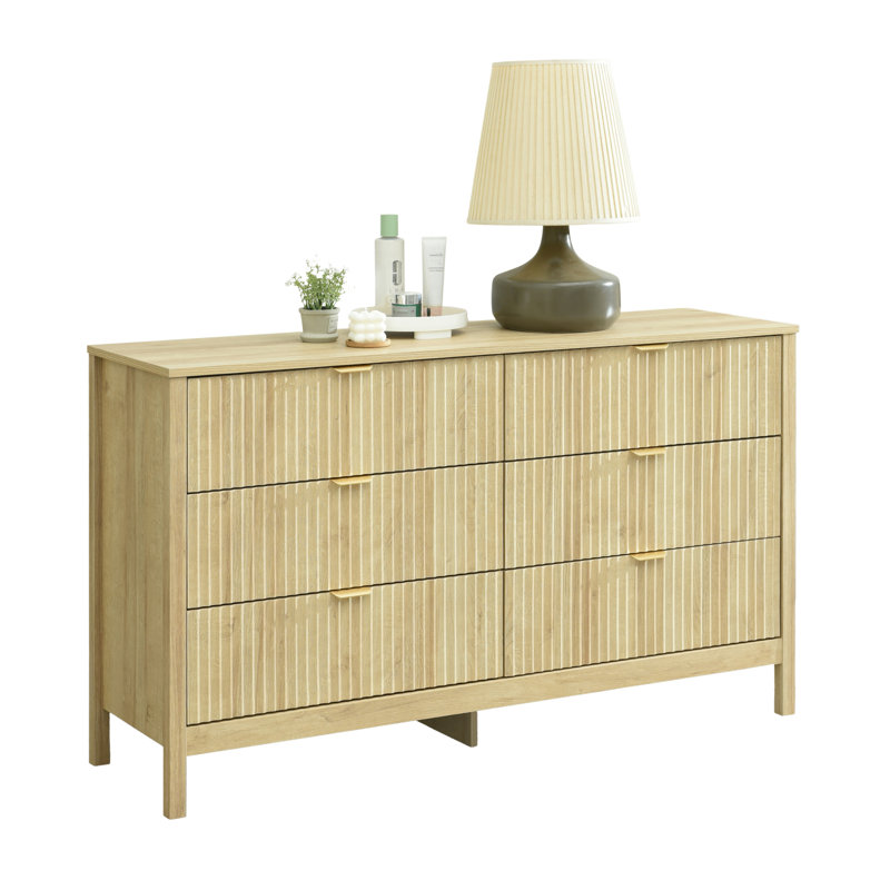 Commode à 6 tiroirs en bois avec système de stabilité anti-basculement intégré Lagoon