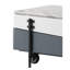 Table basse moderne grise et blanche avec plateau de rangement organisé avec fonction de levage