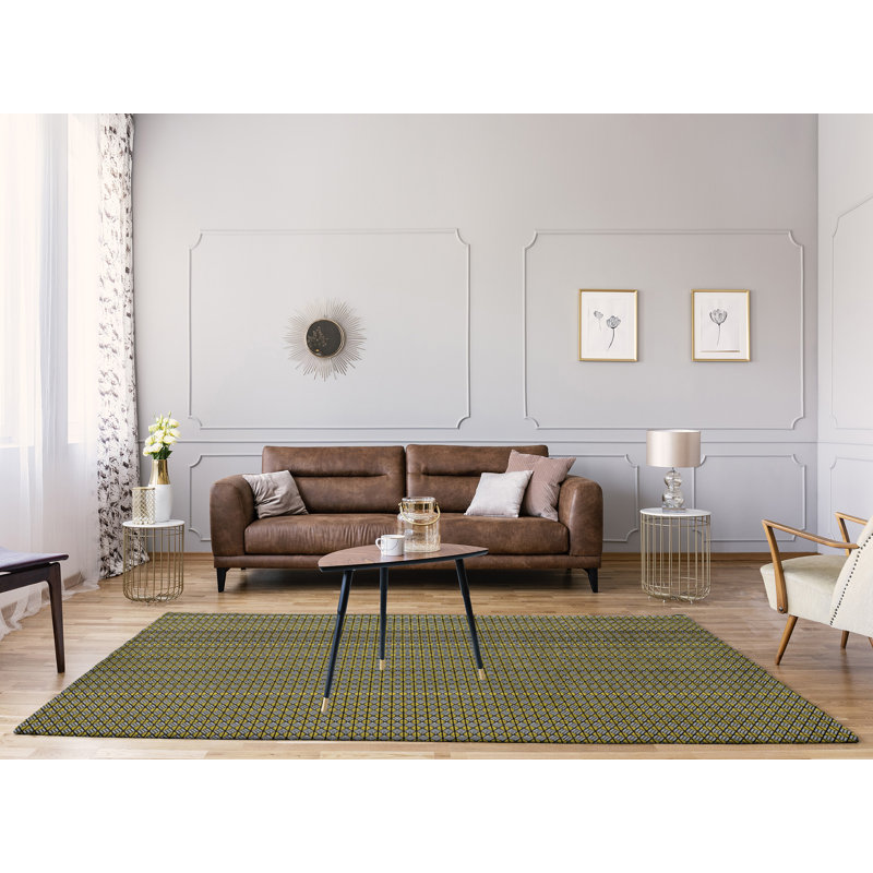 Tapis jaune classic diamants area, Rectangle 9 pi x 12 pi