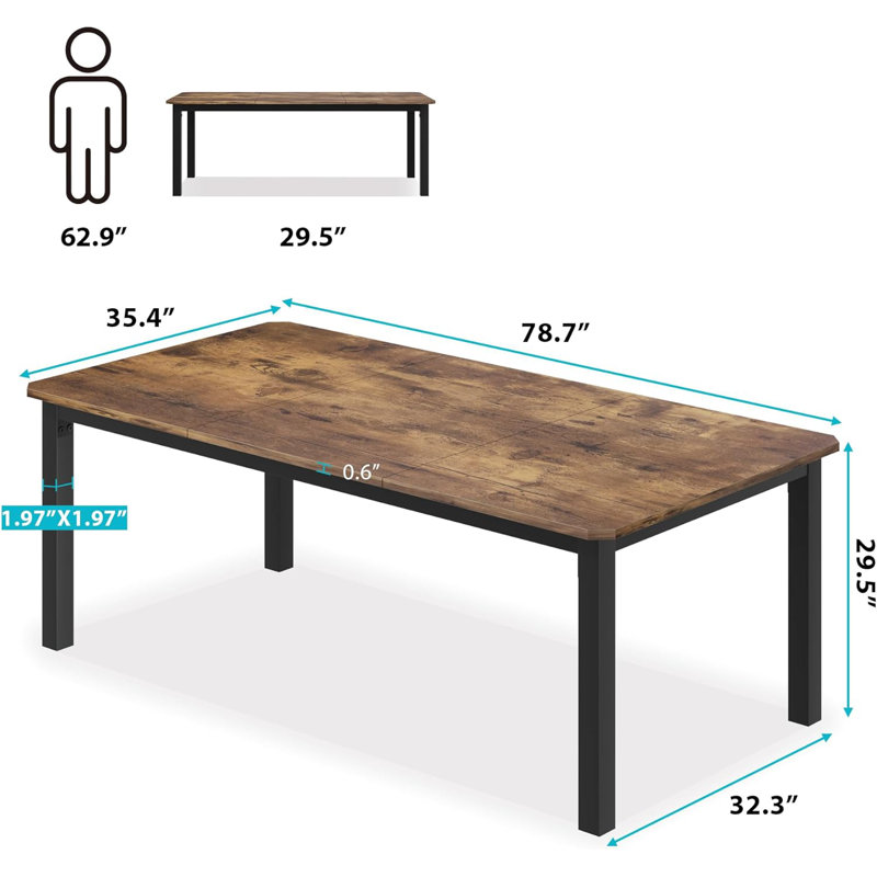 Dining Table for 6~8 People, Brown, Brown