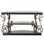 Console de canapé en verre trempé 54 pouces avec tablette de rangement Traditional