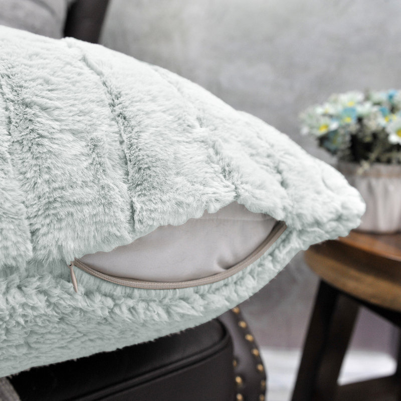 Super Mink Square Pillow Cover, Gray Down