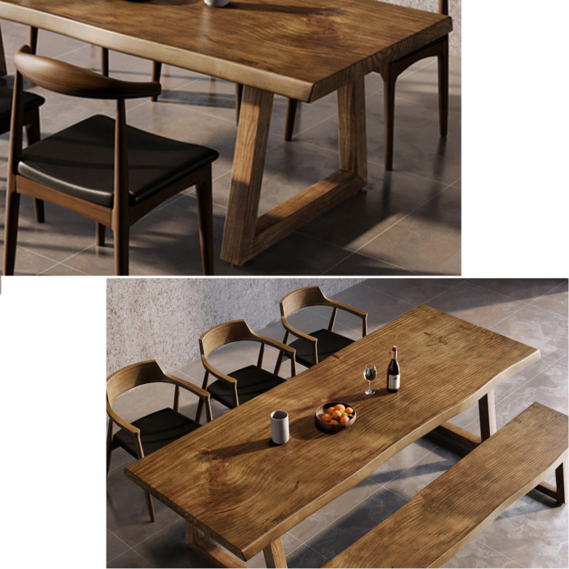 Ensemble de table de salle à manger en bois massif de style américain, H 29,5 po x L 78,7 po x l 31,4 po