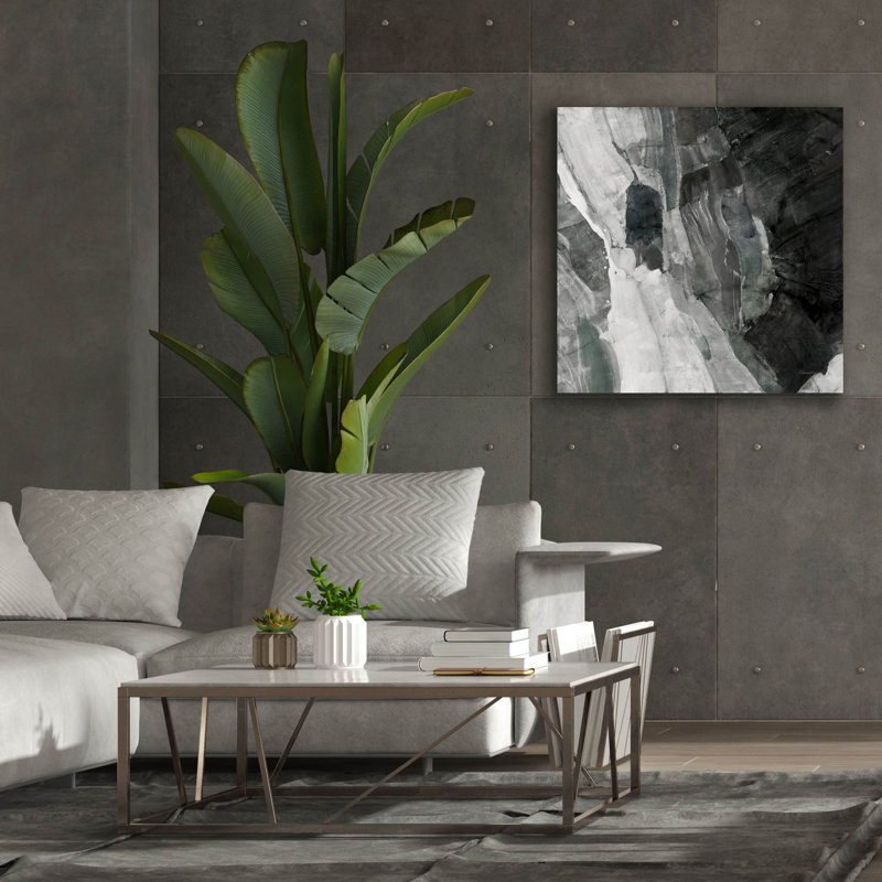 "Rocky Ravine Bw" par Albena Hristova, art mural sur toile, 37 po x 37 po