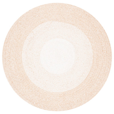 Round Warburton Handmade Flatweave Beige Area Rug