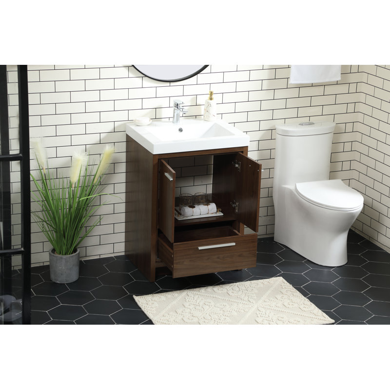 Ensemble de meuble-lavabo simple 24 po Southmead, Noyer