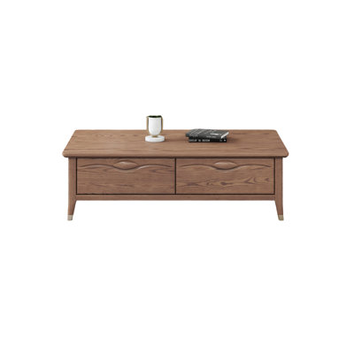 Ash Wood Coffee Table with Four Storage Drawers