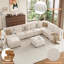 Canapé modulaire surdimensionné 9 places avec sièges de rangement et canapé-lit, surdimensionné, beige-940440710