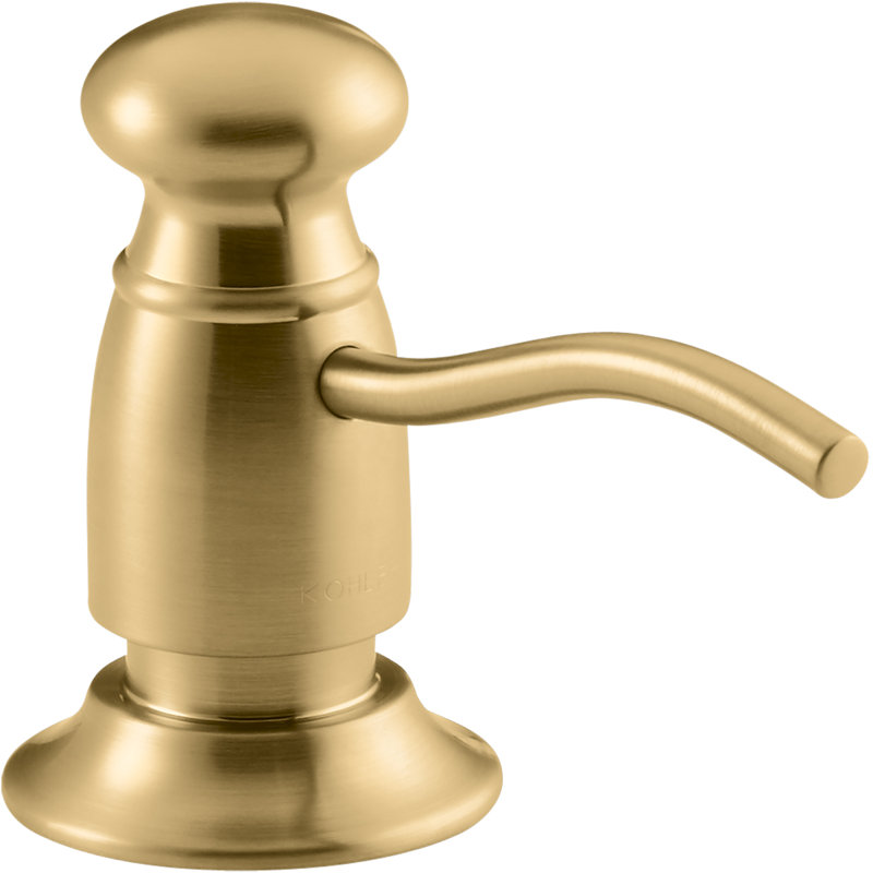 Traditional Soap & Lotion Dispenser, Vibrant Brushed Moderne Brass