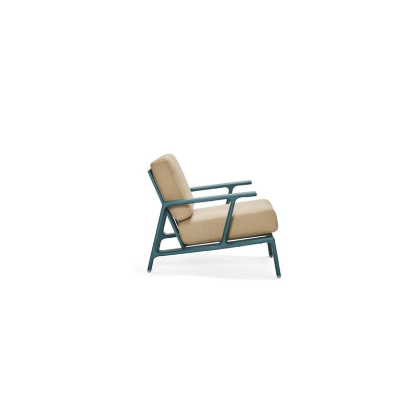 Elevation Outdoor Lounge Chair, Denver Scarlett Sunbrella®, Chestnut Brown