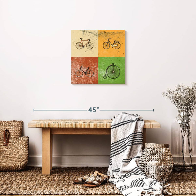 «Vélo Evolution», reproduction sur toile, H 20 po x l 20 po x P 1,25 po