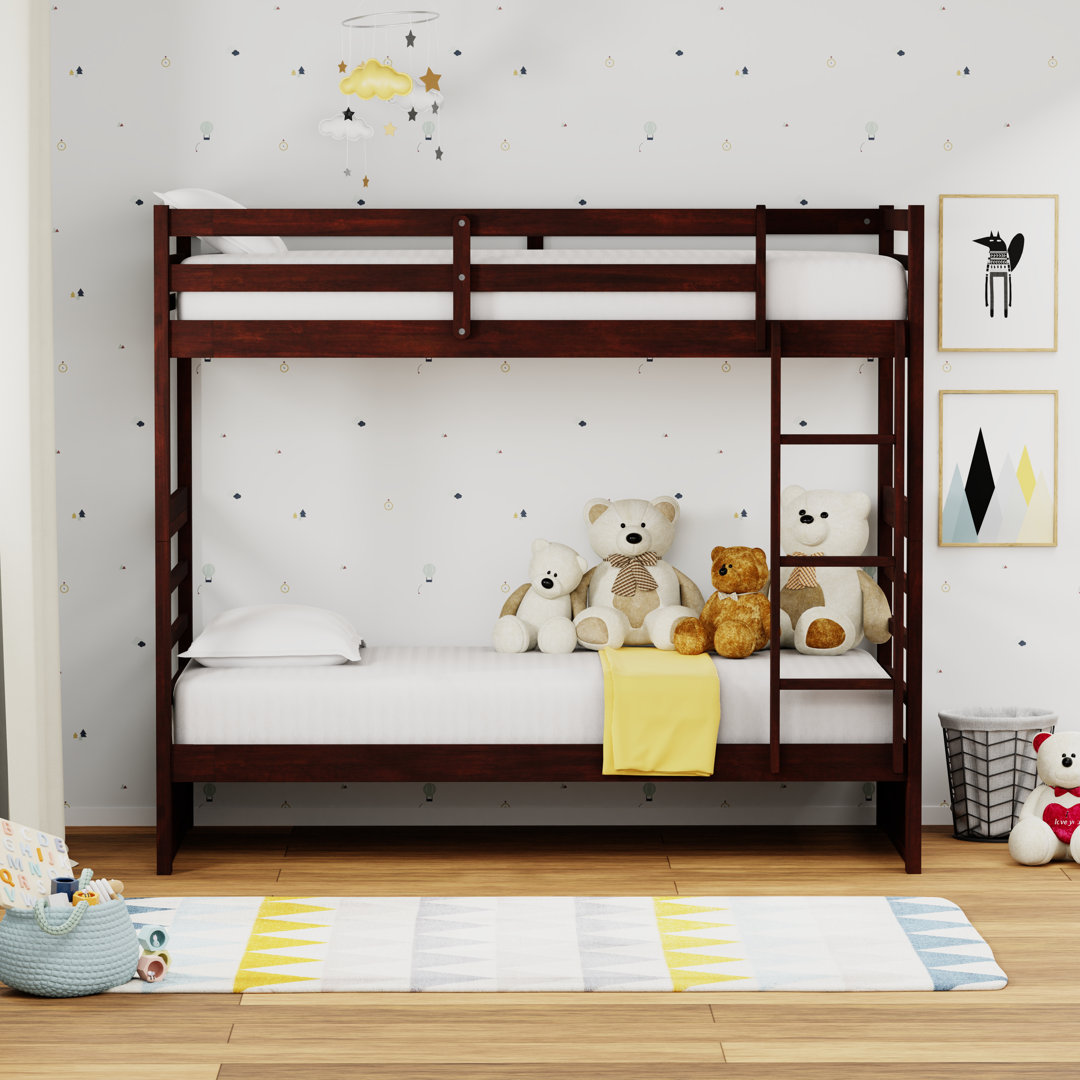 Geatano Solid Wood Twin Over Twin Bunk Bed Harriet Bee Bed Frame