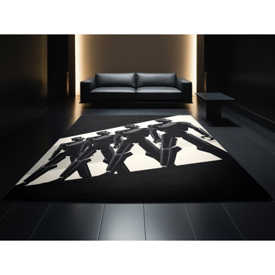 Tapis gris moelleux moelleux de style art déco Robot Armée Fallston