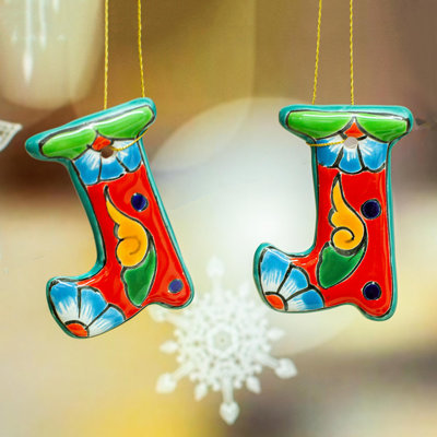 3'' Handmade Ceramic Plants & Flowers Hanging Figurine Ornament