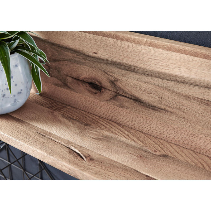 Montreux Oak Solid Wood Floating Shelf, Bianco, 19cm H x 115cm W x 17cm D