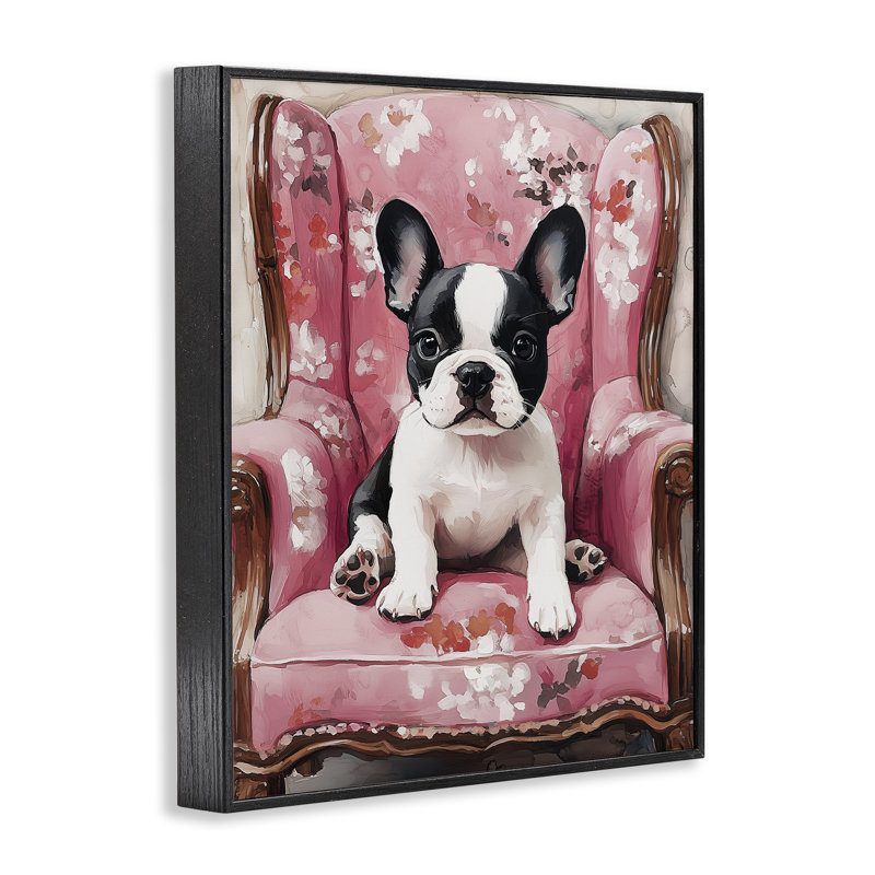 «Sweetest Dog Frenchie», estampe numérique, conception par Annabelle Hall, H 14 po x l 11 po, Giclée encadrée noir minuit
