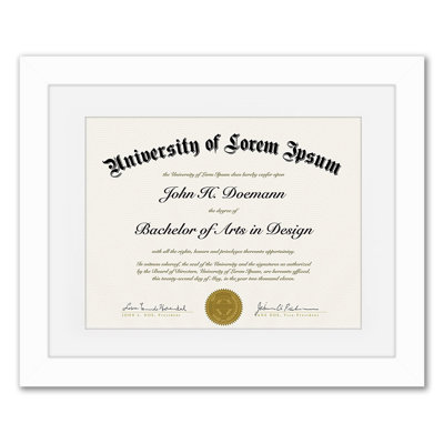 11 x 14 Diploma Frame with Mat for 8.5 x 11 - Shatter-Resistant Glass
